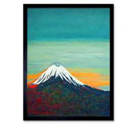 Artery8 Framed Wall Art Mount Fuji Volcano Peak At Sunrise - 12X16 Inch