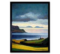 Artery8 Wall Art Print Mull Of Kintyre Scotland Art Framed in Black | Size: W12" x H16" Artery8 Black W12" x H16"