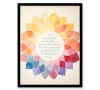 Artery8 Framed Wall Art Shaped By Our Thoughts Buddhist Mindfulness Mandala - 12X16 Inch