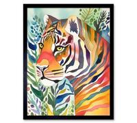Artery8 Framed Wall Art The Hidden Tiger Folk - 12X16 Inch