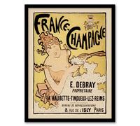 Artery8 France Champagne Vintage Advert Bonnard Framed Wall Art Print A4
