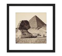 Artery8 Francis Bedford Sphinx Great Pyramid Egypt 8X8 Inch Square Wooden Framed Wall Art Print Picture with Mount in Black Artery8 Black