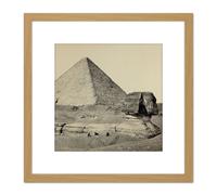 Artery8 Francis Frith The Great Pyramid & The Great Sphinx Egypt 8X8 Inch Square Wooden Framed Wall Art Print Picture with Mount in Light Oak Artery8 Light Oak