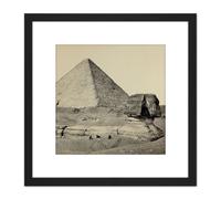 Artery8 Francis Frith The Great Pyramid & The Great Sphinx Egypt 8X8 Inch Square Wooden Framed Wall Art Print Picture with Mount in Black Artery8 Black