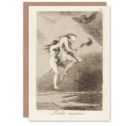 Artery8 Francisco Goya Art Card Pretty Teacher Witches on Broomstick