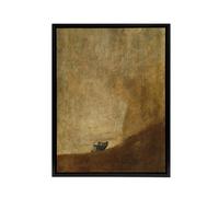 Artery8 Francisco Goya El Perro Dog Framed Canvas Wall Art Print in Brown | Size: W24" x H32" Artery8 Brown W24" x H32"