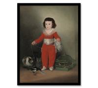 Artery8 Francisco Goya Red Boy Manuel Portrait with Animals Framed Art Print | Size: A3 Artery8 Multicolor A3