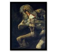 Artery8 Francisco Goya Saturn Devouring His Son Painting Artwork Framed Wall Art Print A4