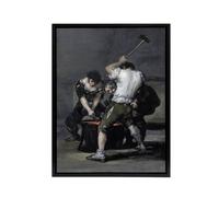 Artery8 Francisco Goya The Forge Framed Canvas Wall Art Print in Grey | Size: W24" x H32" Artery8 Grey W24" x H32"