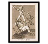 Artery8 Francisco Goya Up & Down Pan Deception Allegory Framed Art Print in Grey | Size: A3 Artery8 Grey A3