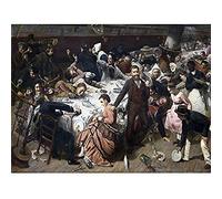 Artery8 Francois Biard Sudden Squall At Sea 1860S Painting Art Print Canvas Premium Wall Decor Poster Mural