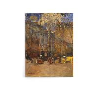 Artery8 Frank Edwin Scott Horse Drawn Carriages Cabs Canvas Wall Art Print in Brown | Size: W12" x H16" Artery8 Brown W12" x H16"