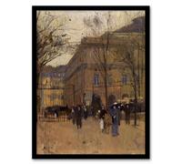 Artery8 Frank Edwin Scott Odeon Theatre Paris Street View Framed Art Print in Brown | Size: A4 Artery8 Brown A4