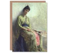 Artery8 Frank Edwin Scott Somnolence Sleeping Woman Portrait Personalised Art Greeting Card