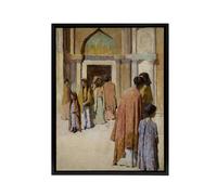 Artery8 Frank Edwin Scott Women Near the Stairs No 1 Framed Canvas Art Print | Size: W12" x H16" Artery8 Multicolor W12" x H16"