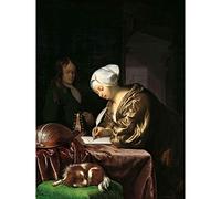 Artery8 Frans Van Mieris The Letter Writer Painting Large Wall Art Poster Print Thick Paper 18X24 Inch