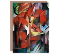 Artery8 Franz Marc Art Card The Foxes Colourful Abstract Painting