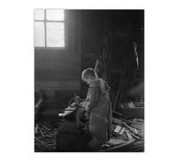 Artery8 Fred Brockett Blacksmiths Apprentice Photograph Wall Art Print in Grey | Size: W12" x H16" Artery8 Grey W12" x H16"