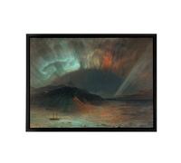 Artery8 Frederic Church Aurora Borealis Seascape Framed Canvas Wall Art Print | Size: W18" x H24" Artery8 Multicolor W18" x H24"