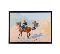 Artery8 Frederic Remington Advance Guard Ambush Framed Canvas Wall Art Print | Size: W12" x H16" Artery8 Multicolor W12" x H16"
