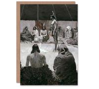 Artery8 Frederic Remington Personalised Art Card Native American Council Tent