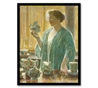 Artery8 Frederick Childe Hassam Framed Wall Art Print The Strawberry Tea Set | Size: A4 Artery8 Multicolor A4