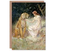 Artery8 Frederick Stuart Church Lady and the Tiger Personalised Art Greeting Card