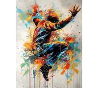 Artery8 Freestyle Dancing Street Dance Vibrant Paint Splat Unframed Wall Art Print Poster Home Decor Premium