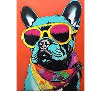 Artery8 French Bulldog Wearing Sunglasses and Bandana Unframed Wall Art Print Poster Home Decor Premium