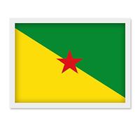 French Guiana National Flag Vexillology World Flags Country Region Poster Artwork Framed Wall Art Print A4 Artery8 White One Size