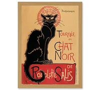 Artery8 French Vintage Advertising Tournee Du Chat Noir The Black Cat Rodolphe Salis Artwork Framed Wall Art Print A4