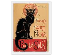 Artery8 French Vintage Advertising Tournee Du Chat Noir The Black Cat Rodolphe Salis Artwork Framed Wall Art Print A4