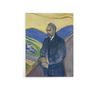 Artery8 Friedrich Nietzsche Portrait Canvas Wall Art Print 18X24 Artwork By Munch : Philosopher Tribute Print Ideal For Study Library Or Reading Space Adding Strength And Focus