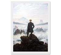 Artery8 Friedrich Wanderer Above Sea Fog Painting Artwork Framed A3 Wall Art Print