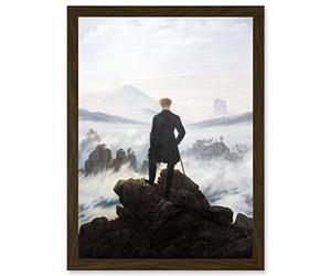 Artery8 Friedrich Wanderer Above Sea Fog Painting Artwork Framed A3 Wall Art Print