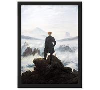 Artery8 Friedrich Wanderer Above Sea Fog Painting Artwork Framed Wall Art Print A4