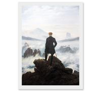 Artery8 Friedrich Wanderer Above Sea Fog Painting Artwork Framed Wall Art Print A4