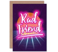 Artery8 Friendship Rad Friend Fun Greetings Card in Pink Artery8 Pink