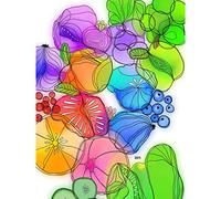 Artery8 Fruits Vegetables Colourful Watercolour Painting Premium Wall Art Canvas Print 18X24 Inch