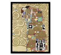 Artery8 Fulfillment Lovers Embrace Painting Vintage Framed Wall Art Print Klimt in Gold | Size: A4 Artery8 Gold A4