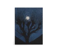 Artery8 Full Moon Light Tree Silhouette Canvas Wall Art Print de Graag in Blue | Size: W18" x H24" Artery8 Blue W18" x H24"