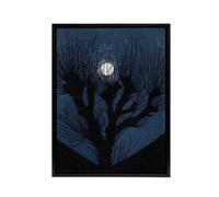 Artery8 Full Moon Light Tree Silhouette Framed Canvas Wall Art Print de Graag in Blue | Size: W12" x H16" Artery8 Blue W12" x H16"