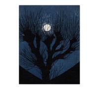 Artery8 Full Moon Light Tree Silhouette Wall Art Print Julie de Graag in Blue | Size: W12" x H16" Artery8 Blue W12" x H16"