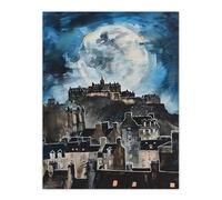 Artery8 Full Moon Night Edinburgh Castle Conceptual Art Living Room Large Wall Art Poster Print Thick Paper 18X24 Inch