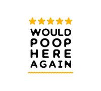 Artery8 Funny Bathroom Review Sign Five Stars Would Poop Here Again Funny Toilet Decor Large Wall Art Poster Print Thick Paper 18X24 Inch