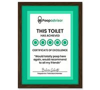 Artery8 Funny Bathroom Wall Art Five Stars Poop Advisor Toilet Sign Bathroom Decor Artwork Framed A3 Wall Art Print