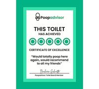 Artery8 Funny Bathroom Wall Art Five Stars Poop Advisor Toilet Sign Bathroom Decor Large Wall Art Poster Print Thick Paper 18X24 Inch