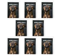 Artery8 Funny Boxer Dog Birthday Cards - Pack of 8 A6 Cards with Envelopes - “HOW OLD?!” Surprised Expression Design - Ideal for Dog Lovers, Friends & Adults - Blank Inside