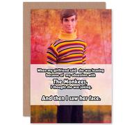 Artery8 Funny Monkees Joke Greetings Card Artery8 Multicolor