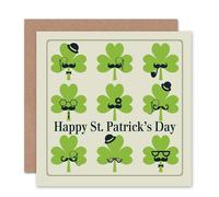 Artery8 Funny St Patricks Day Moustache Characters Card Artery8 Multicolor